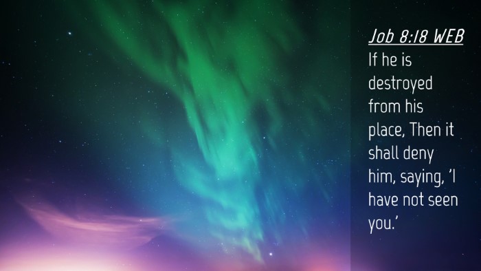 Picture 04 - Job 8:18 WEB Desktop Wallpaper - If he is destroyed from his place, Then it shall - Desktop Bible Verse Wallpaper