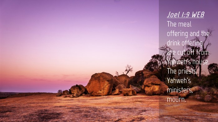 Picture 04 - Joel 1:9 WEB Desktop Wallpaper - The meal offering and the drink offering are cut - Desktop Bible Verse Wallpaper