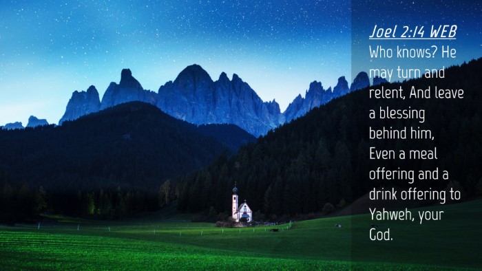 Picture 04 - Joel 2:14 WEB Desktop Wallpaper - Who knows? He may turn and relent, And leave a - Desktop Bible Verse Wallpaper