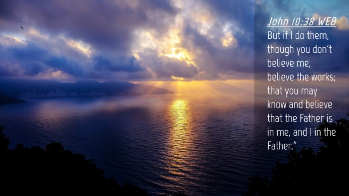 Picture 04 - John 10:38 WEB Desktop Wallpaper - But if I do them, though you don't believe me, - Desktop Bible Verse Wallpaper