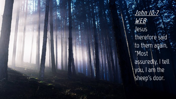Picture 04 - John 10:7 WEB Desktop Wallpaper - Jesus therefore said to them again, 