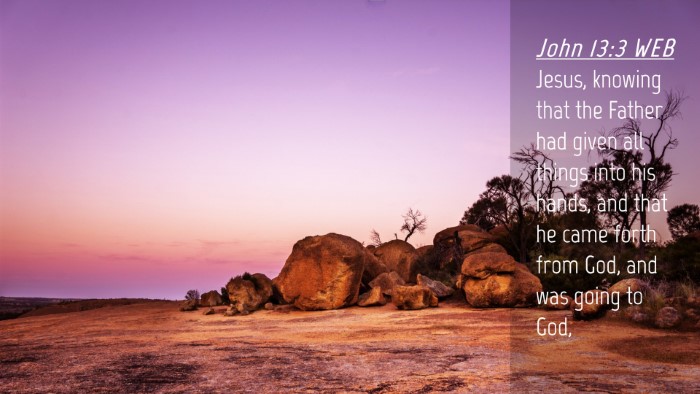 Picture 04 - John 13:3 WEB Desktop Wallpaper - Jesus, knowing that the Father had given all - Desktop Bible Verse Wallpaper