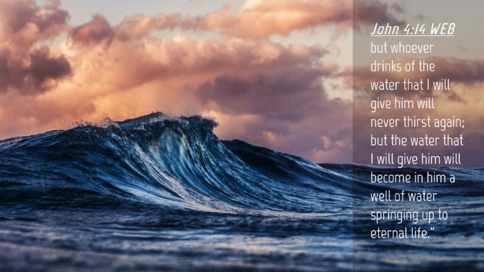 Picture 04 - John 4:14 WEB Desktop Wallpaper - but whoever drinks of the water that I will give - Desktop Bible Verse Wallpaper