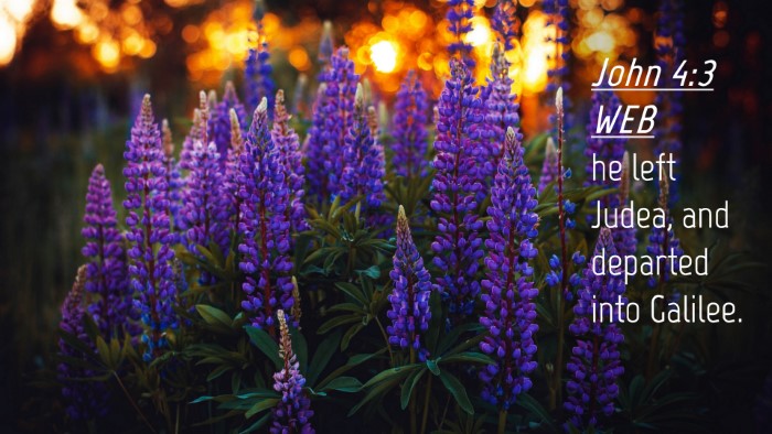 Picture 04 - John 4:3 WEB Desktop Wallpaper - he left Judea, and departed into - Desktop Bible Verse Wallpaper