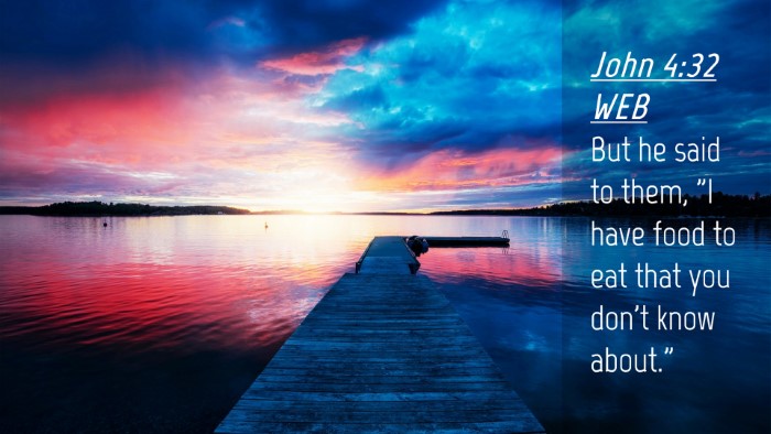 Picture 04 - John 4:32 WEB Desktop Wallpaper - But he said to them, 
