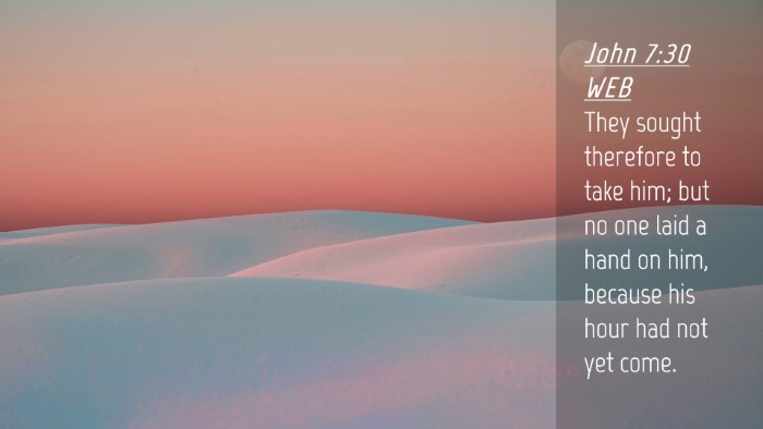 Picture 04 - John 7:30 WEB Desktop Wallpaper - They sought therefore to take him; but no one - Desktop Bible Verse Wallpaper
