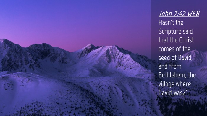 Picture 04 - John 7:42 WEB Desktop Wallpaper - Hasn't the Scripture said that the Christ comes - Desktop Bible Verse Wallpaper