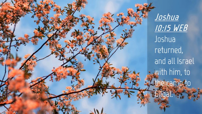 Picture 04 - Joshua 10:15 WEB Desktop Wallpaper - Joshua returned, and all Israel with him, to the - Desktop Bible Verse Wallpaper