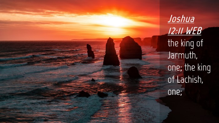 Picture 04 - Joshua 12:11 WEB Desktop Wallpaper - the king of Jarmuth, one; the king of Lachish, - Desktop Bible Verse Wallpaper
