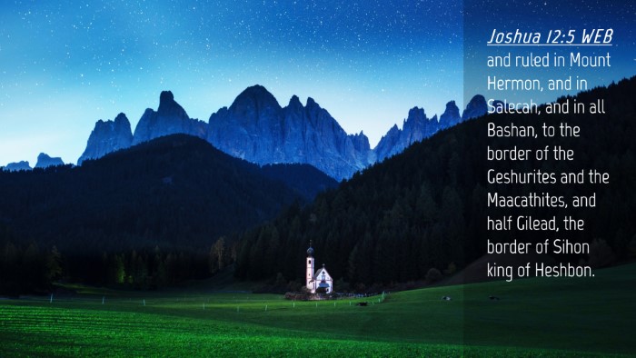 Picture 04 - Joshua 12:5 WEB Desktop Wallpaper - and ruled in Mount Hermon, and in Salecah, and in - Desktop Bible Verse Wallpaper