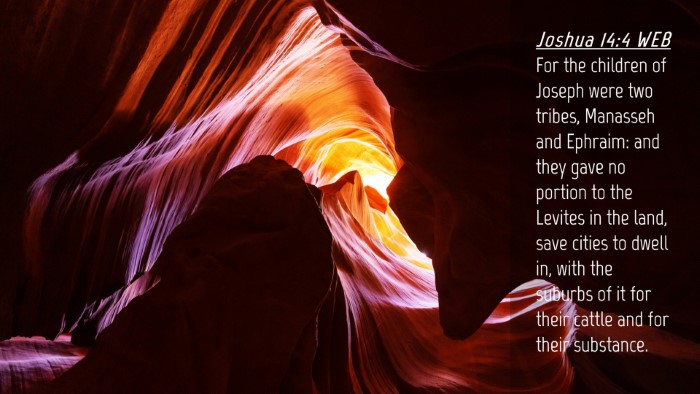 Picture 04 - Joshua 14:4 WEB Desktop Wallpaper - For the children of Joseph were two tribes, - Desktop Bible Verse Wallpaper
