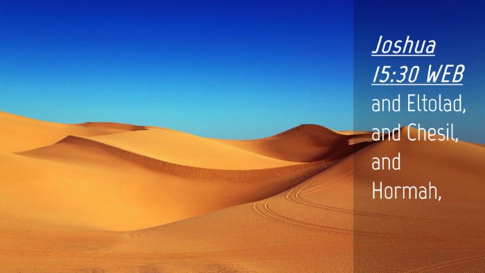 Picture 04 - Joshua 15:30 WEB Desktop Wallpaper - and Eltolad, and Chesil, and - Desktop Bible Verse Wallpaper