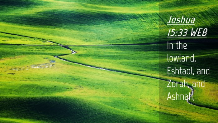 Picture 04 - Joshua 15:33 WEB Desktop Wallpaper - In the lowland, Eshtaol, and Zorah, and - Desktop Bible Verse Wallpaper
