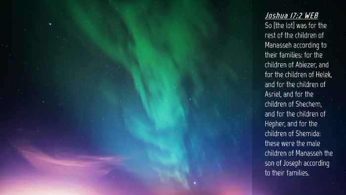 Picture 04 - Joshua 17:2 WEB Desktop Wallpaper - So [the lot] was for the rest of the children of - Desktop Bible Verse Wallpaper
