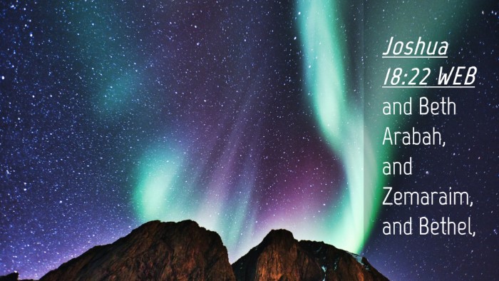Picture 04 - Joshua 18:22 WEB Desktop Wallpaper - and Beth Arabah, and Zemaraim, and - Desktop Bible Verse Wallpaper