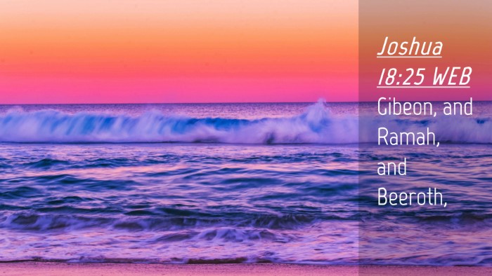 Picture 04 - Joshua 18:25 WEB Desktop Wallpaper - Gibeon, and Ramah, and - Desktop Bible Verse Wallpaper