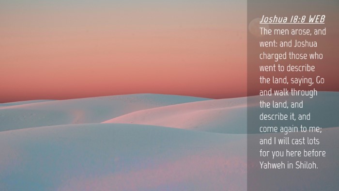 Picture 04 - Joshua 18:8 WEB Desktop Wallpaper - The men arose, and went: and Joshua charged those - Desktop Bible Verse Wallpaper