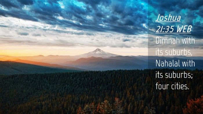 Picture 04 - Joshua 21:35 WEB Desktop Wallpaper - Dimnah with its suburbs, Nahalal with its - Desktop Bible Verse Wallpaper