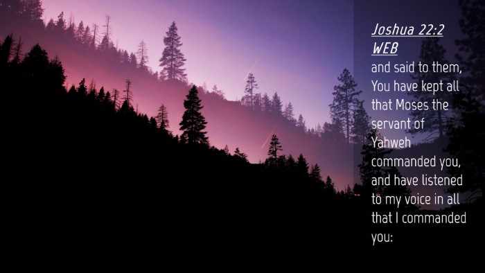 Picture 04 - Joshua 22:2 WEB Desktop Wallpaper - and said to them, You have kept all that Moses - Desktop Bible Verse Wallpaper