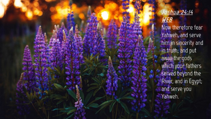 Picture 04 - Joshua 24:14 WEB Desktop Wallpaper - Now therefore fear Yahweh, and serve him in - Desktop Bible Verse Wallpaper