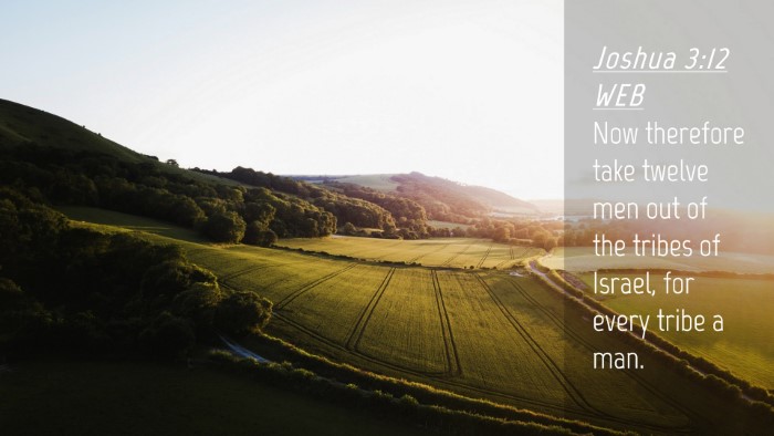 Picture 04 - Joshua 3:12 WEB Desktop Wallpaper - Now therefore take twelve men out of the tribes - Desktop Bible Verse Wallpaper