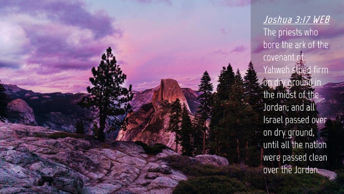 Picture 04 - Joshua 3:17 WEB Desktop Wallpaper - The priests who bore the ark of the covenant of - Desktop Bible Verse Wallpaper