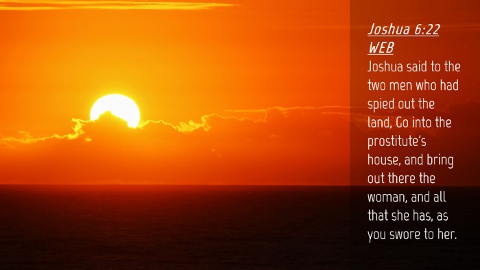 Picture 04 - Joshua 6:22 WEB Desktop Wallpaper - Joshua said to the two men who had spied out the - Desktop Bible Verse Wallpaper