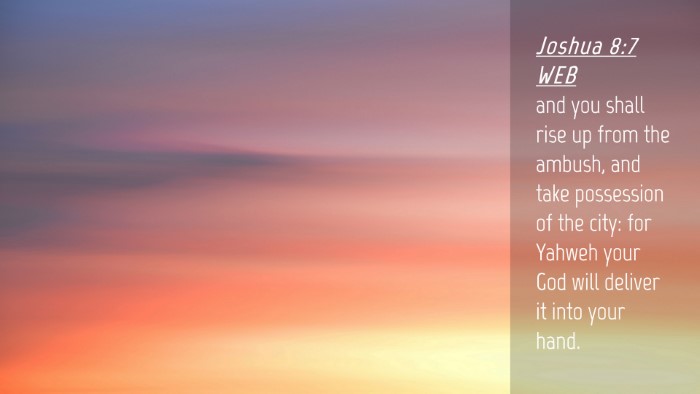 Picture 04 - Joshua 8:7 WEB Desktop Wallpaper - and you shall rise up from the ambush, and take - Desktop Bible Verse Wallpaper