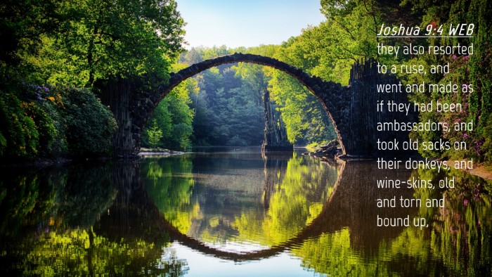 Picture 04 - Joshua 9:4 WEB Desktop Wallpaper - they also resorted to a ruse, and went and made - Desktop Bible Verse Wallpaper