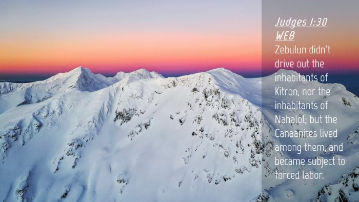 Picture 04 - Judges 1:30 WEB Desktop Wallpaper - Zebulun didn't drive out the inhabitants of - Desktop Bible Verse Wallpaper