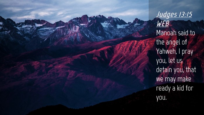 Picture 04 - Judges 13:15 WEB Desktop Wallpaper - Manoah said to the angel of Yahweh, I pray you, - Desktop Bible Verse Wallpaper