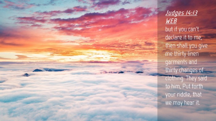 Picture 04 - Judges 14:13 WEB Desktop Wallpaper - but if you can't declare it to me, then shall you - Desktop Bible Verse Wallpaper