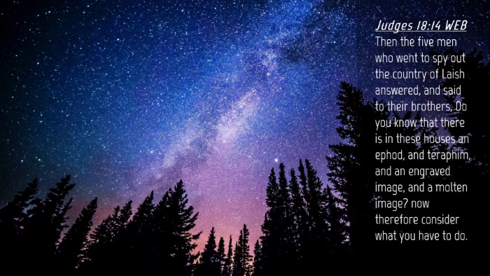 Picture 04 - Judges 18:14 WEB Desktop Wallpaper - Then the five men who went to spy out the country - Desktop Bible Verse Wallpaper