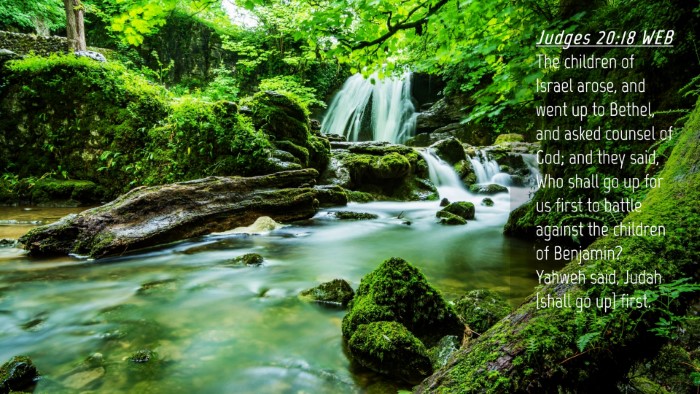 Picture 04 - Judges 20:18 WEB Desktop Wallpaper - The children of Israel arose, and went up to - Desktop Bible Verse Wallpaper
