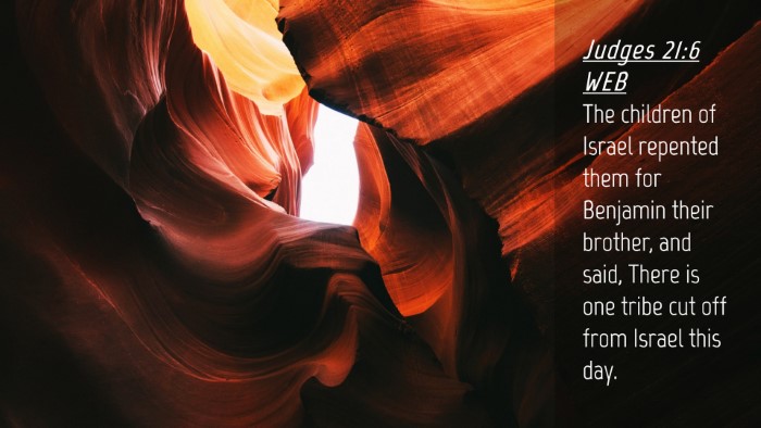Picture 04 - Judges 21:6 WEB Desktop Wallpaper - The children of Israel repented them for Benjamin - Desktop Bible Verse Wallpaper