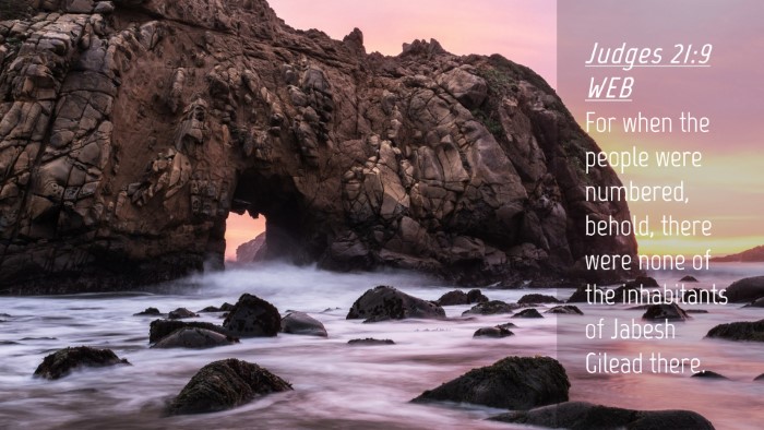 Picture 04 - Judges 21:9 WEB Desktop Wallpaper - For when the people were numbered, behold, there - Desktop Bible Verse Wallpaper
