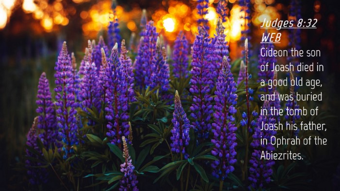 Picture 04 - Judges 8:32 WEB Desktop Wallpaper - Gideon the son of Joash died in a good old age, - Desktop Bible Verse Wallpaper
