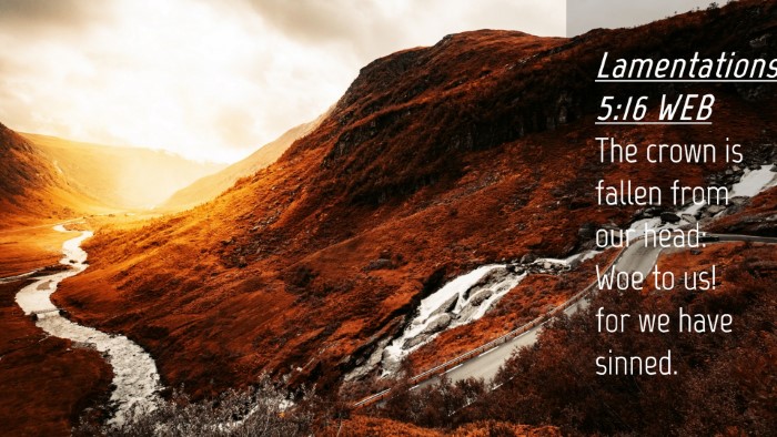 Picture 04 - Lamentations 5:16 WEB Desktop Wallpaper - The crown is fallen from our head: Woe to us! for - Desktop Bible Verse Wallpaper