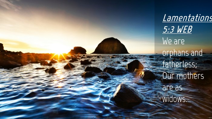 Picture 04 - Lamentations 5:3 WEB Desktop Wallpaper - We are orphans and fatherless; Our mothers are as - Desktop Bible Verse Wallpaper