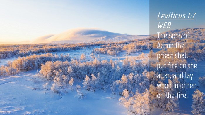 Picture 04 - Leviticus 1:7 WEB Desktop Wallpaper - The sons of Aaron the priest shall put fire on - Desktop Bible Verse Wallpaper