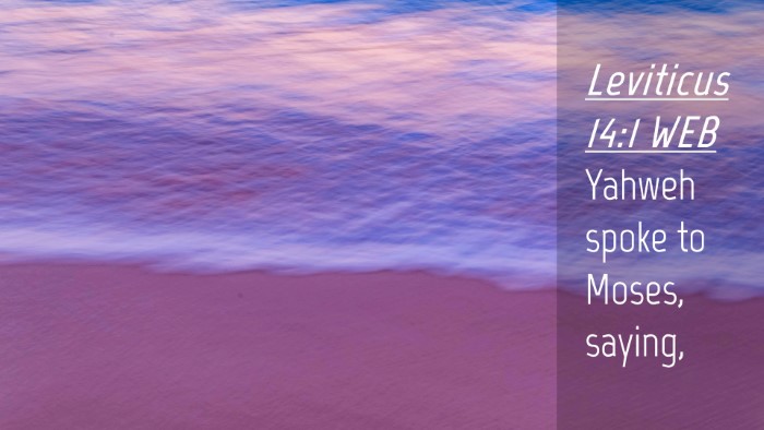 Picture 04 - Leviticus 14:1 WEB Desktop Wallpaper - Yahweh spoke to Moses, - Desktop Bible Verse Wallpaper