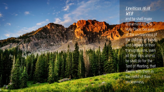 Picture 04 - Leviticus 16:16 WEB Desktop Wallpaper - and he shall make atonement for the Holy Place, - Desktop Bible Verse Wallpaper