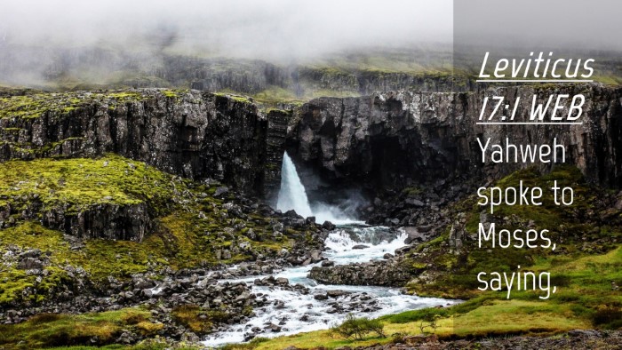 Picture 04 - Leviticus 17:1 WEB Desktop Wallpaper - Yahweh spoke to Moses, - Desktop Bible Verse Wallpaper