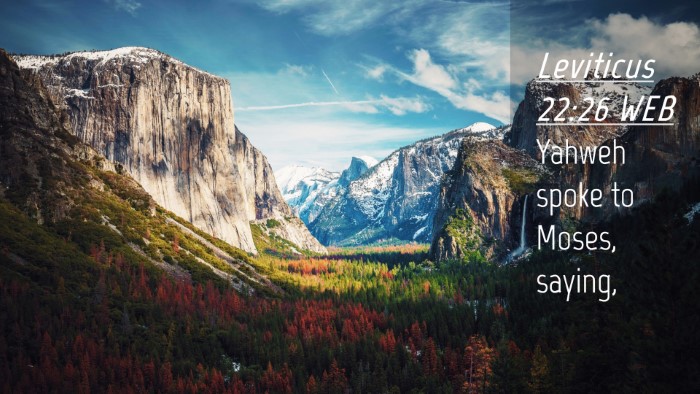 Picture 04 - Leviticus 22:26 WEB Desktop Wallpaper - Yahweh spoke to Moses, - Desktop Bible Verse Wallpaper