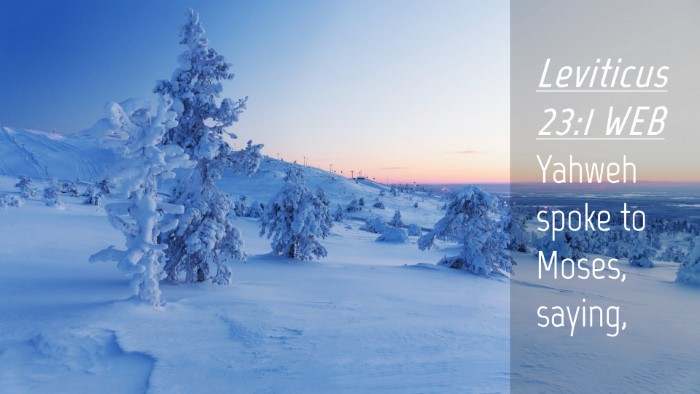 Picture 04 - Leviticus 23:1 WEB Desktop Wallpaper - Yahweh spoke to Moses, - Desktop Bible Verse Wallpaper