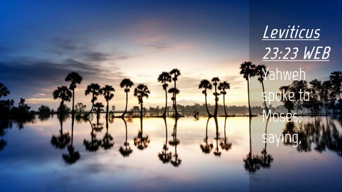 Picture 04 - Leviticus 23:23 WEB Desktop Wallpaper - Yahweh spoke to Moses, - Desktop Bible Verse Wallpaper