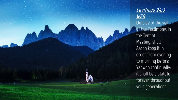 Picture 04 - Leviticus 24:3 WEB Desktop Wallpaper - Outside of the veil of the Testimony, in the Tent - Desktop Bible Verse Wallpaper
