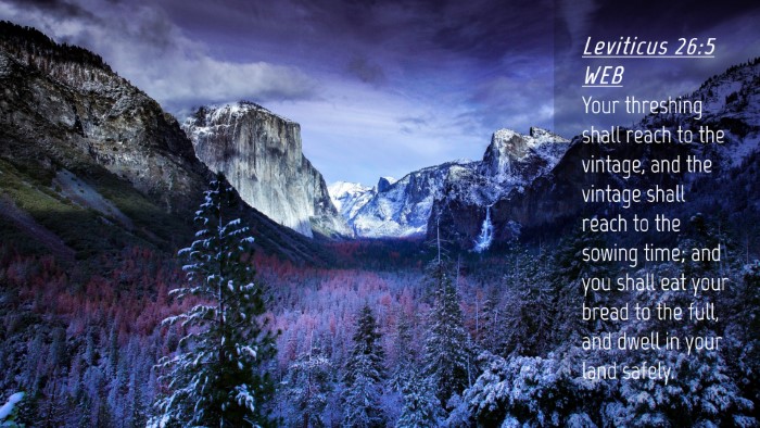 Picture 04 - Leviticus 26:5 WEB Desktop Wallpaper - Your threshing shall reach to the vintage, and - Desktop Bible Verse Wallpaper