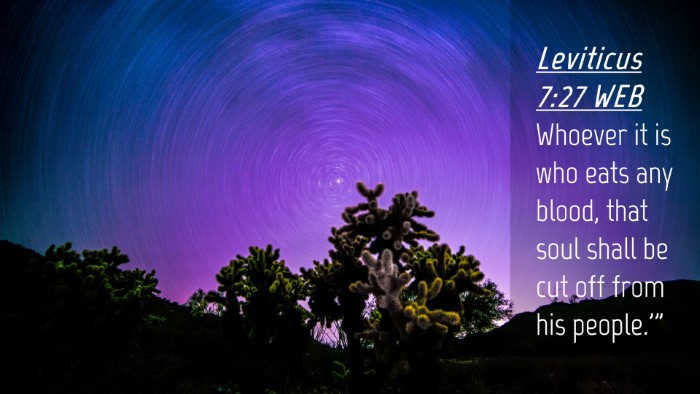 Picture 04 - Leviticus 7:27 WEB Desktop Wallpaper - Whoever it is who eats any blood, that soul shall - Desktop Bible Verse Wallpaper