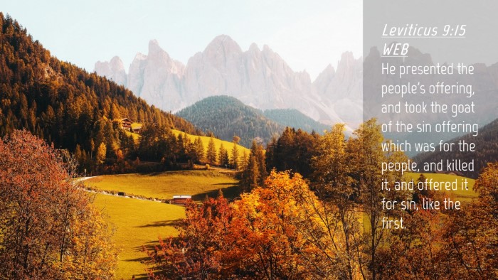 Picture 04 - Leviticus 9:15 WEB Desktop Wallpaper - He presented the people's offering, and took the - Desktop Bible Verse Wallpaper